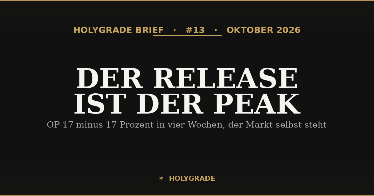Brief #13 — Der Release ist der Höchstpunkt